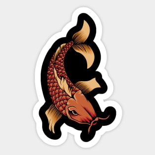 Koi Fish Drawing Sticker